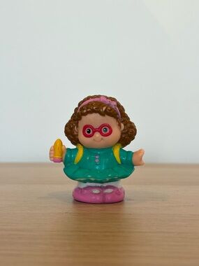 Fisher-Price Little People Maggie Holding Pencil Figure Vintage Style